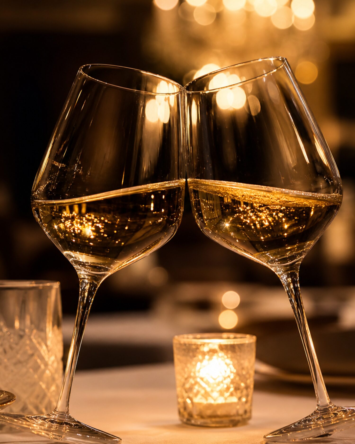 Brinde com taças de vinho ao Palace